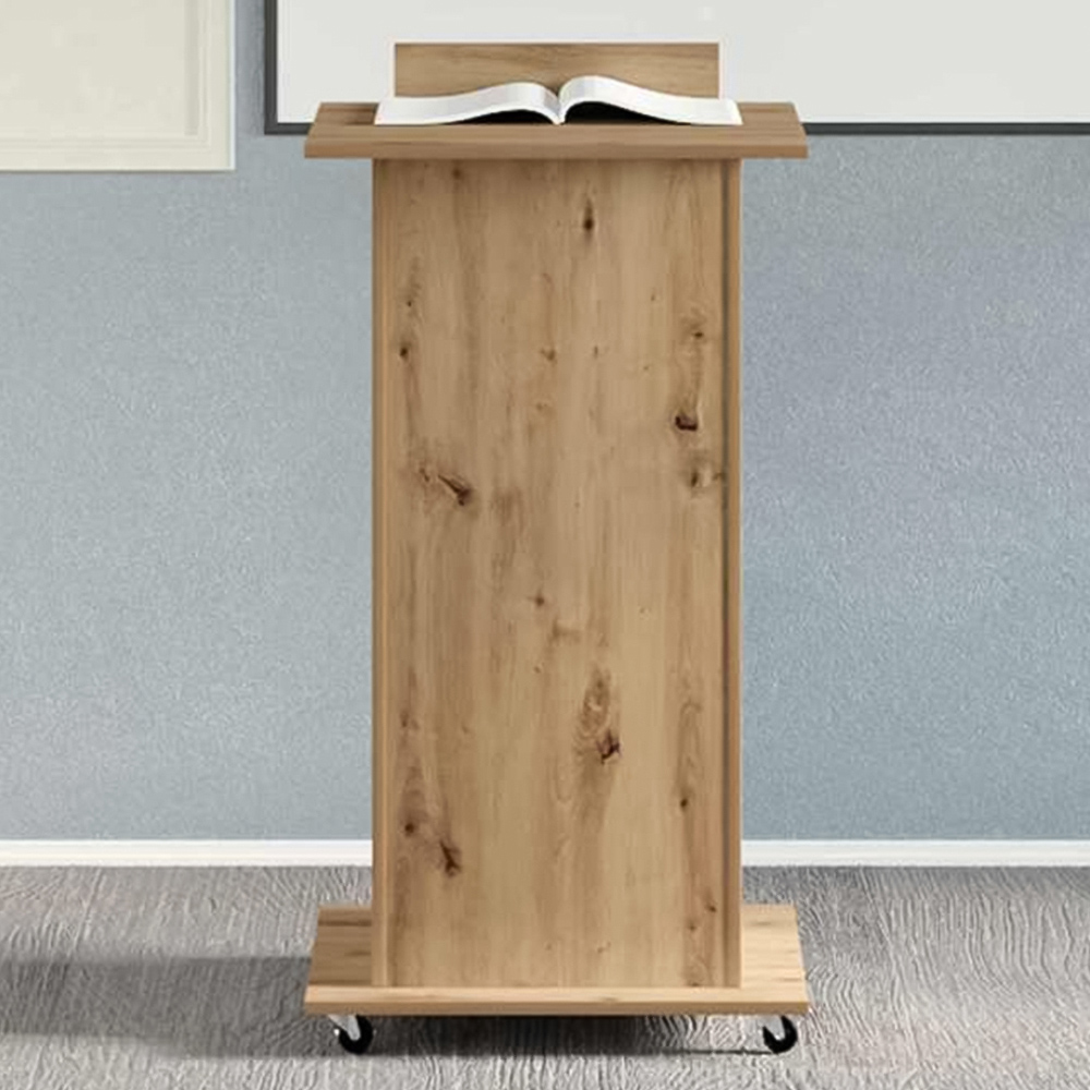 vidaXL Single Door Single Drawer Single Shelf Artisan Oak Office Podium Image 1