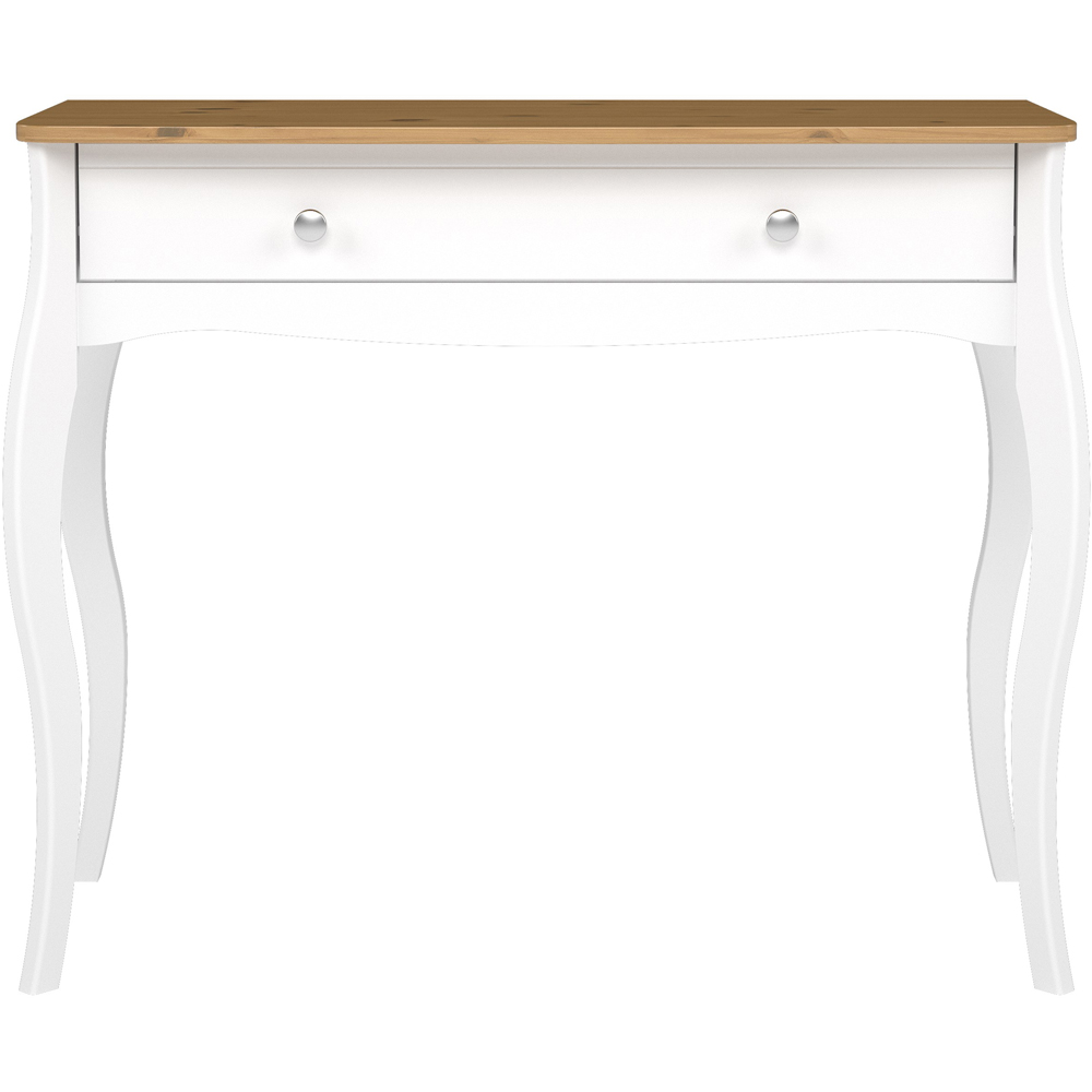 Florence Baroque Single Drawer Pure White Iced Coffee Lacquer Dressing Table Image 6