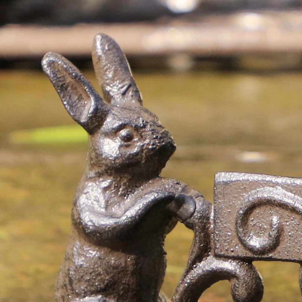Dibor Brown Cast Iron Heavy Duty Scrolled Bunnies Boot Scraper Image 4