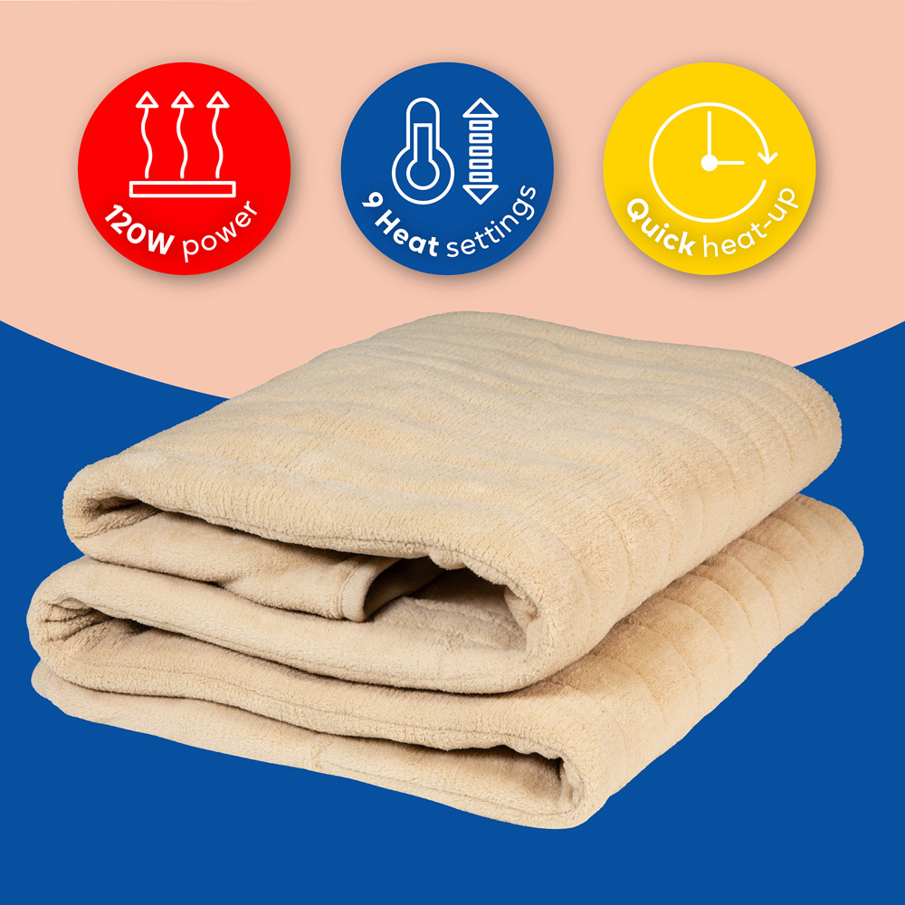 Russell Hobbs Beige Microfleece Heated Throw with Controller 130 x 180cm Image 7