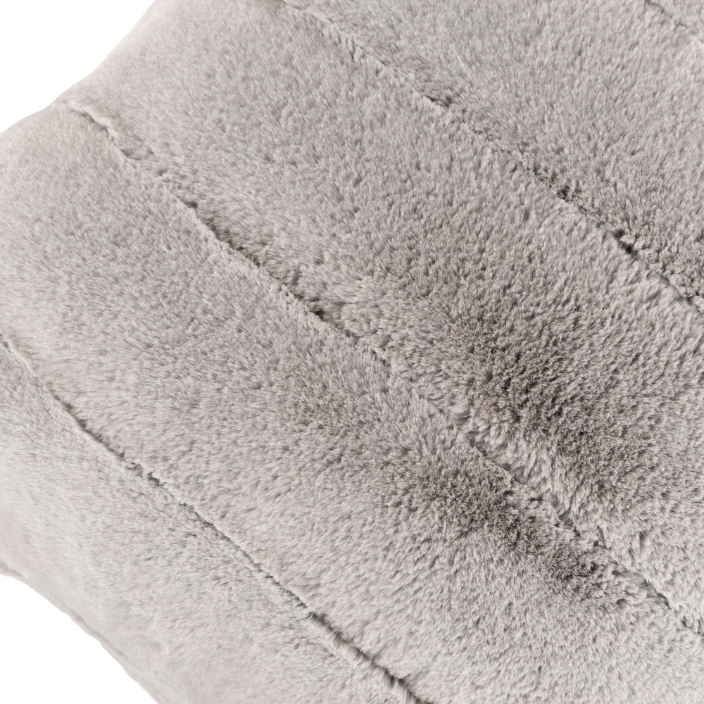 Paoletti Empress Grey Faux Fur Cushion Large Image 3