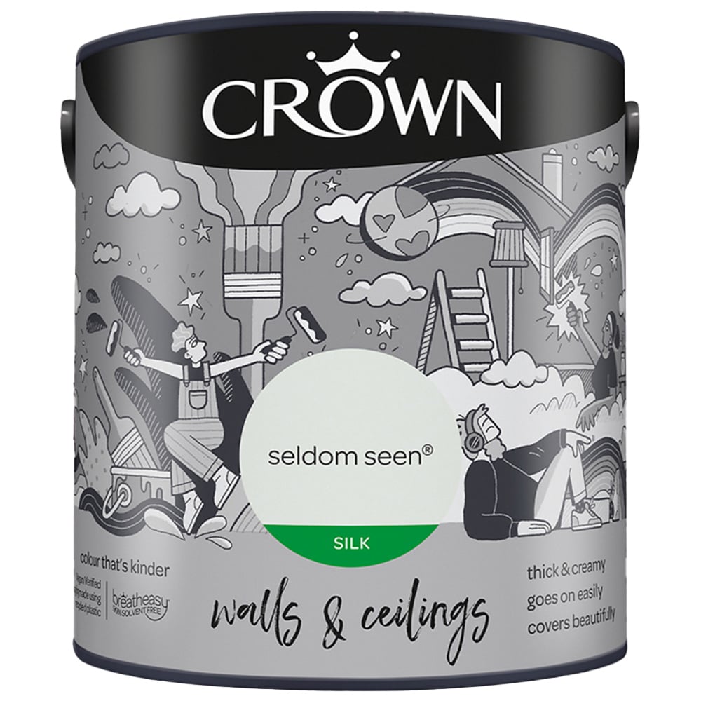 Crown Breatheasy Walls & Ceilings Seldom Seen Silk Emulsion Paint 2.5L Image 2