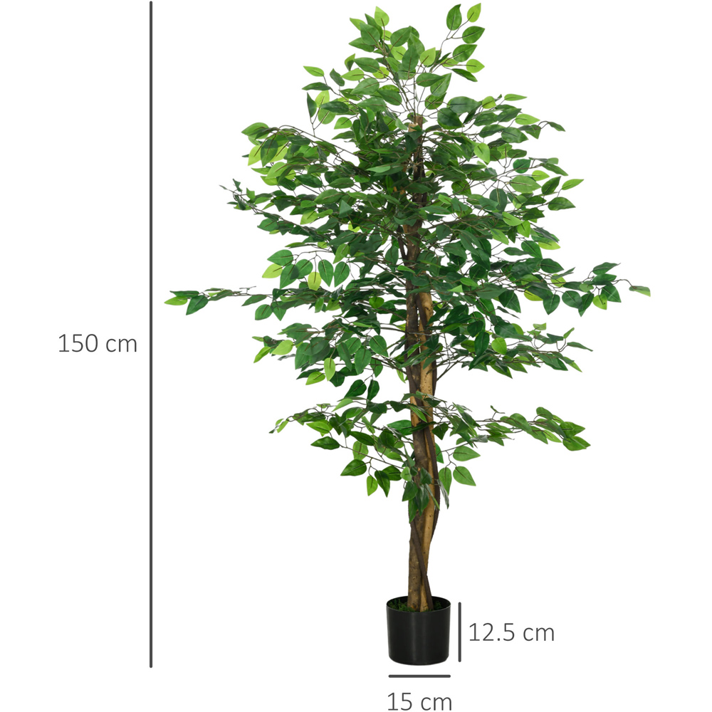 Portland Artificial Ficus Tree in Pot 150cm Image 9