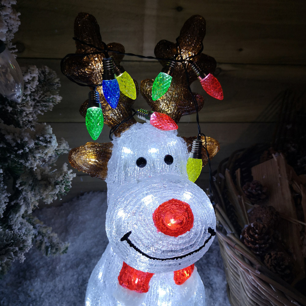 Samuel Alexander Acrylic Sitting Reindeer LED Outdoor Christmas Decoration 50cm Image 2