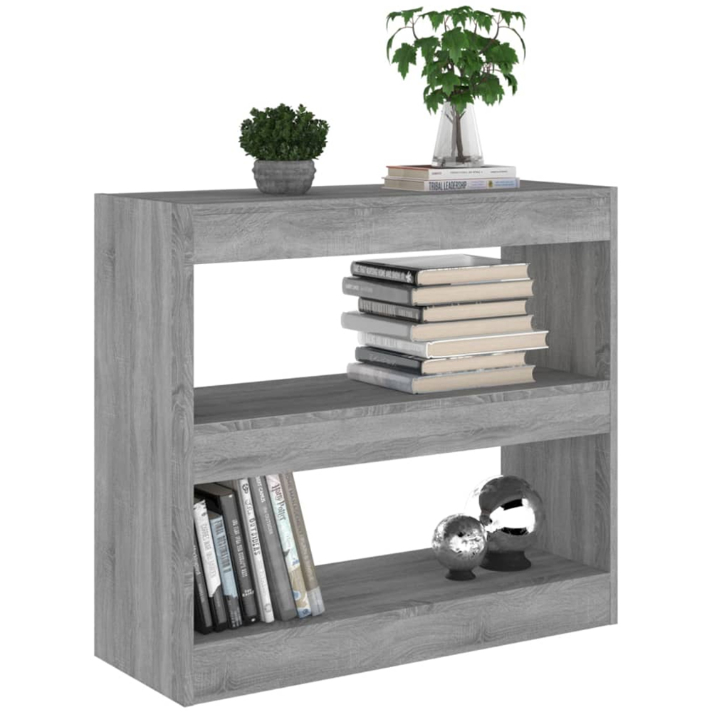 vidaXL 2 Shelf Grey Sonoma Small Bookcase Image 5