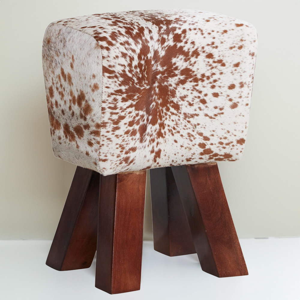 Brooklyn Natural Cowhide Footstool Image 1
