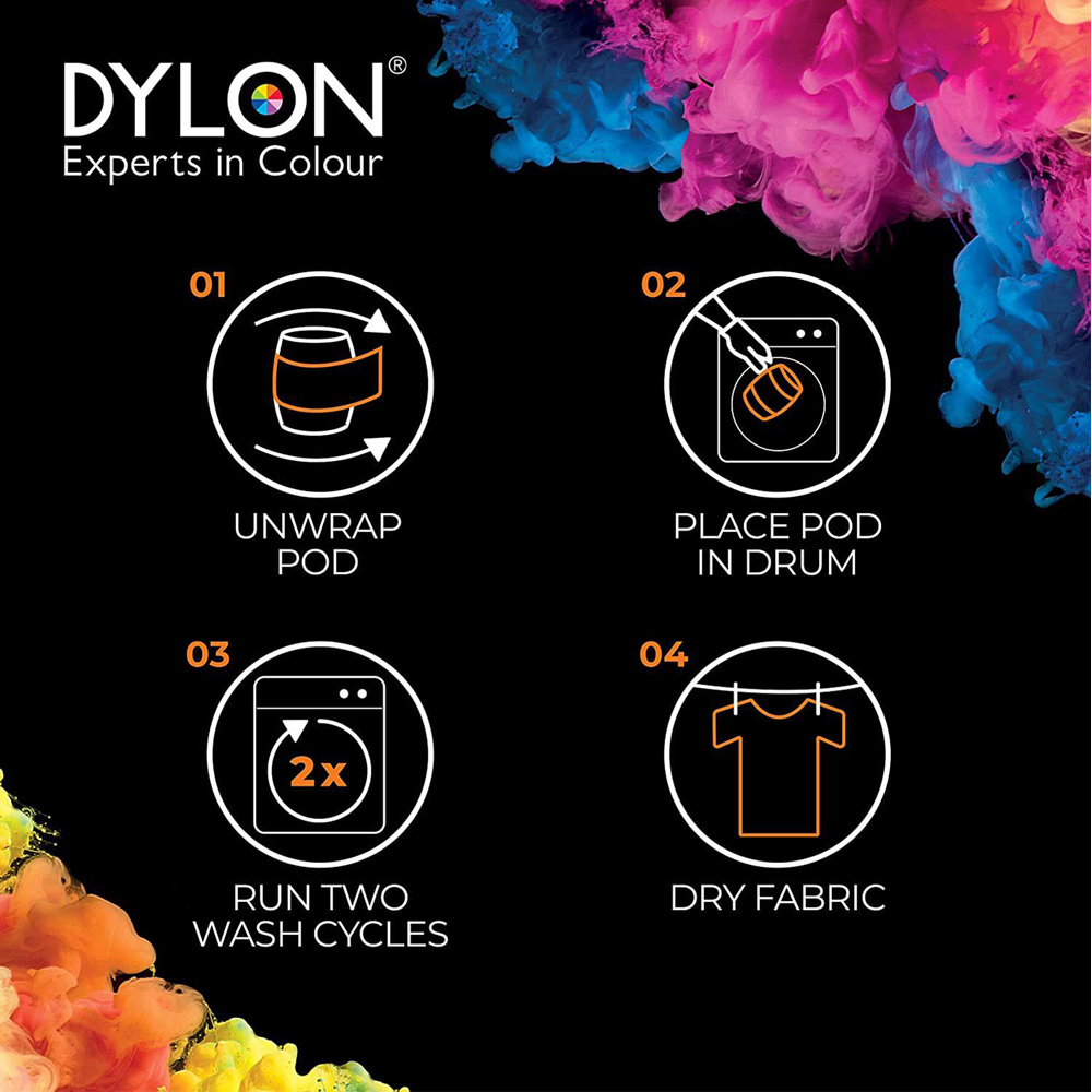 Dylon Olive Green Washing Machine Fabric Dye Pod 350g 3 Pack Image 5