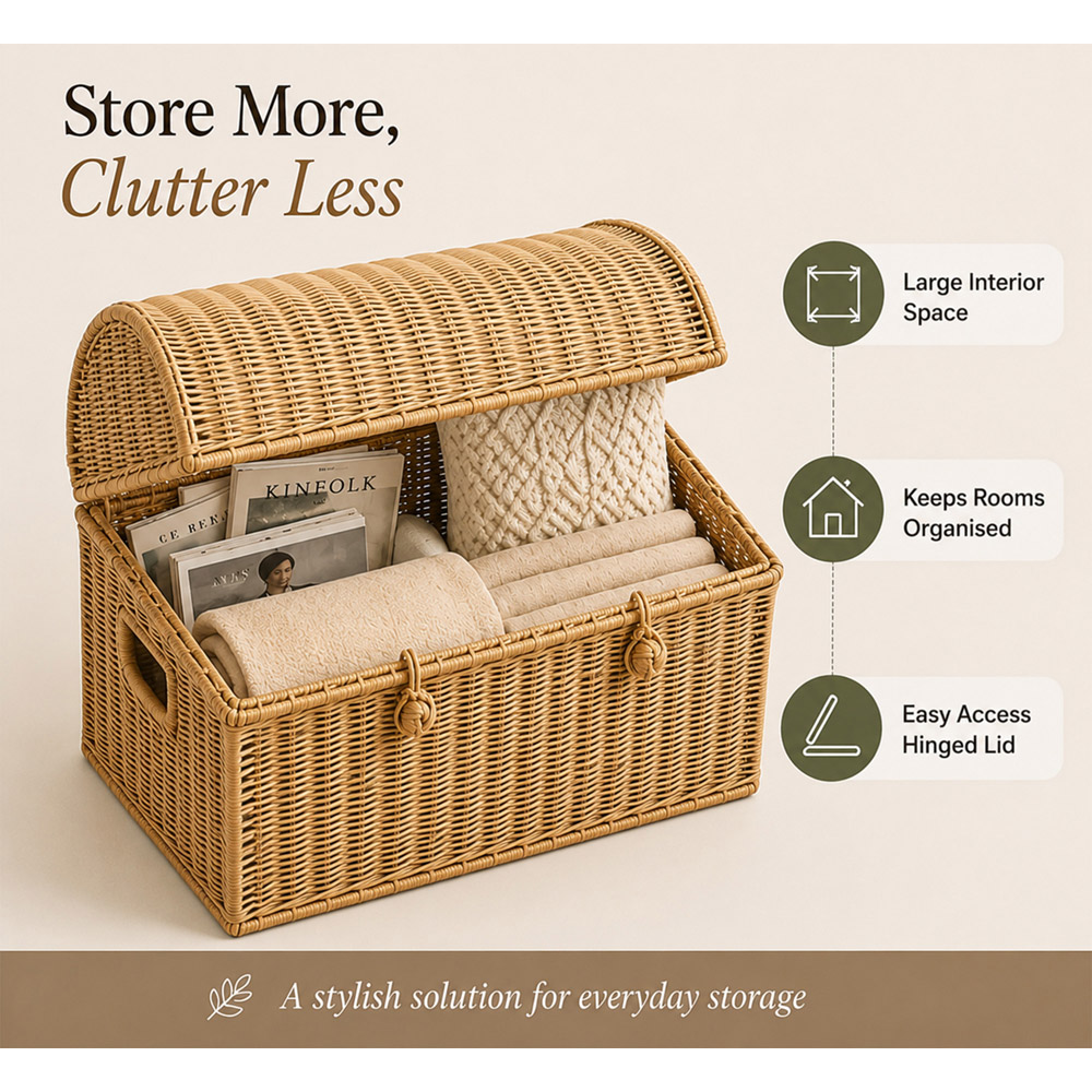 Home Republic Willow Rattan Woven Storage Chest Image 4