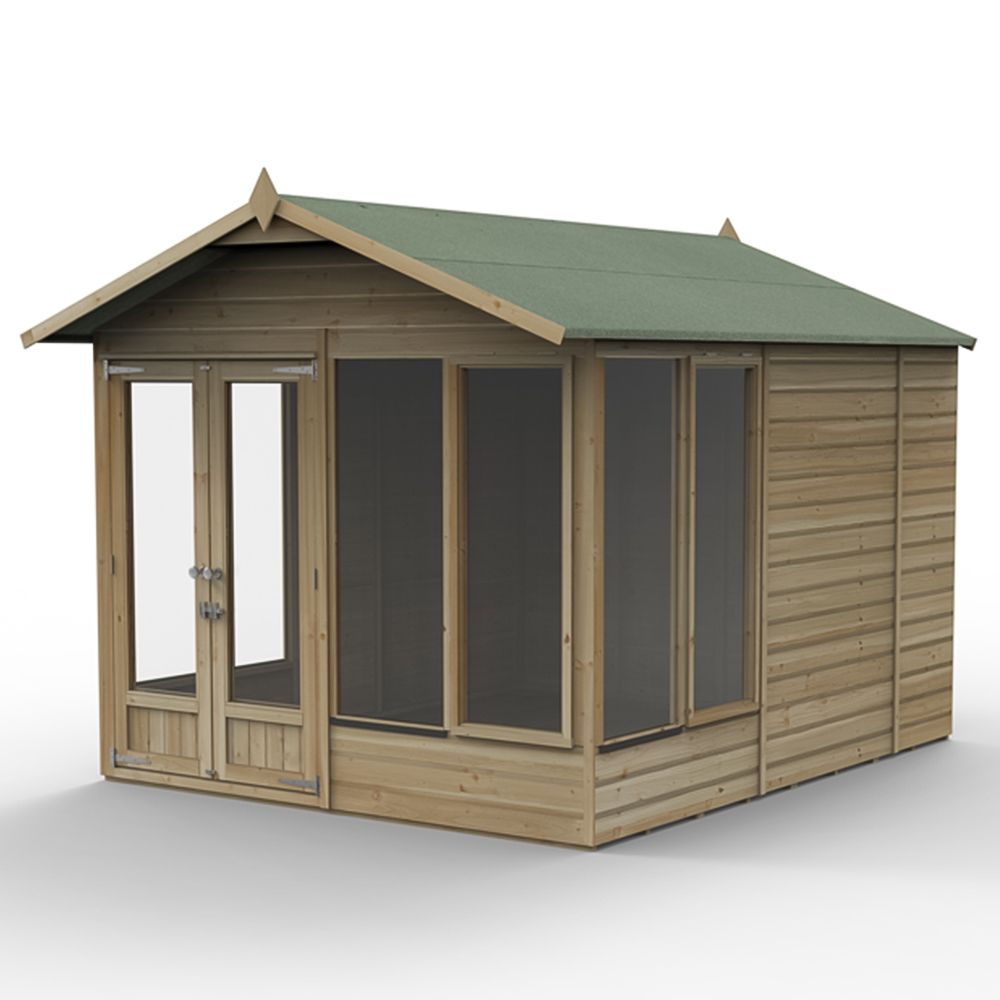 Forest Garden Beckwood 8 x 10ft 2 Opening Shiplap Apex Summerhouse Image 3