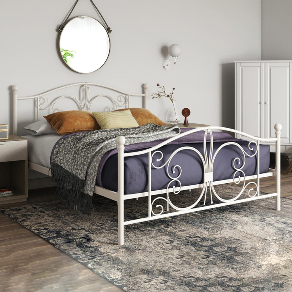 Dorel Bombay King Size White Bed Frame Image 1