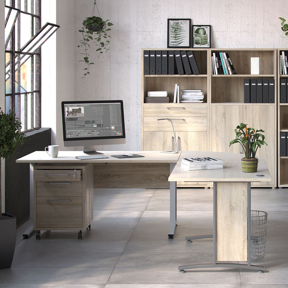 Florence Wooden and Steel 150cm Desk Oak and White Image 6