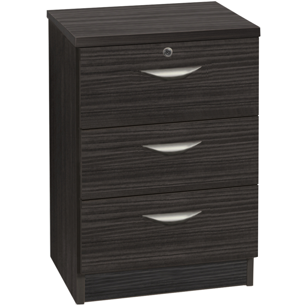 R White Cabinets 3 Drawer Black Storage Unit Image 2