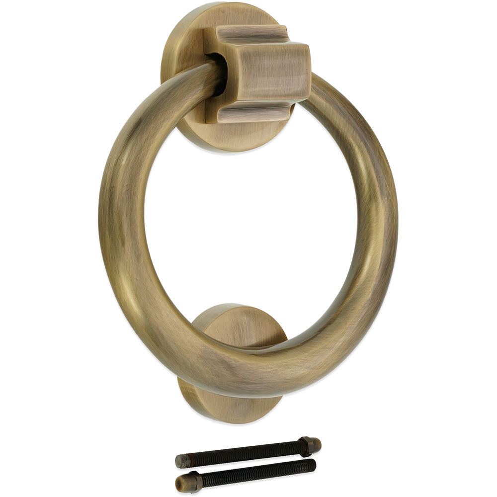Spira Brass Antique Brass Ring Door Knocker Image 3
