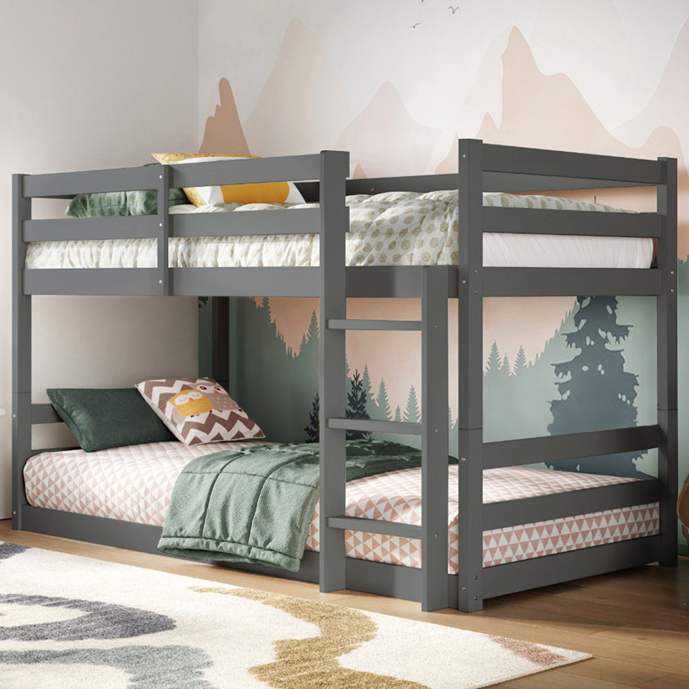 Flair Shasha Grey Low Wooden Bunk Bed Image 1