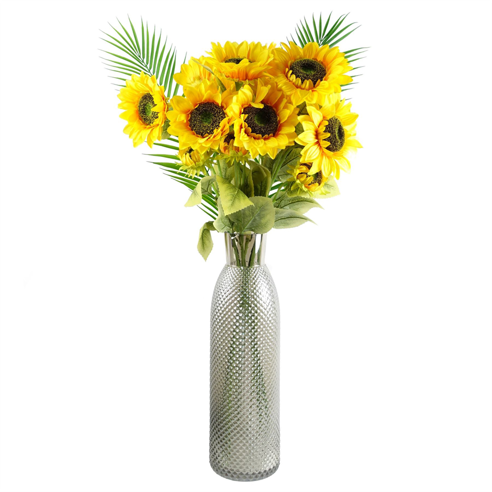 Leaf Yellow Sunflower Single Stem Artificial Flower 2.9ft 6 Pack Image 3