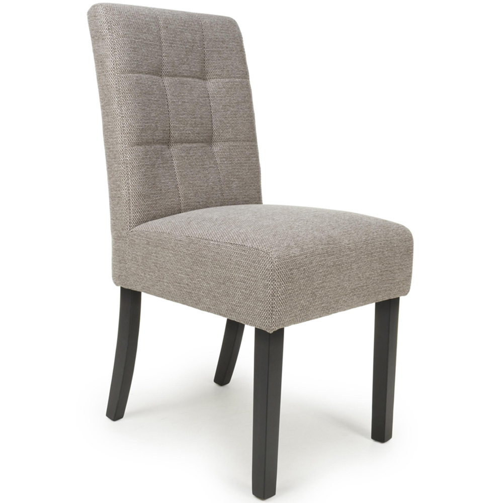 Portland Harlow Mocha Weave Black Legs Waffle Back Dining Chair Image 2
