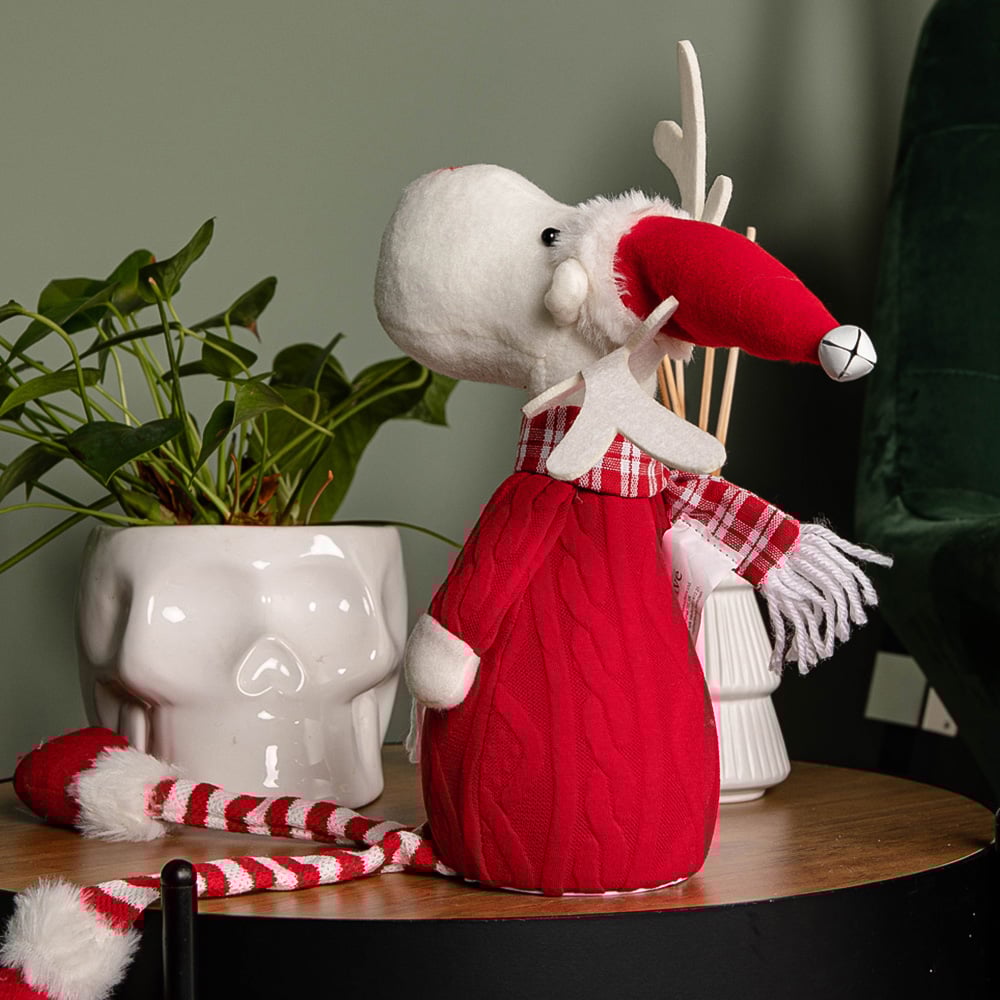 Samuel Alexander Red and White Dangly Legs Reindeer LED Christmas Decoration 54cm Image 6