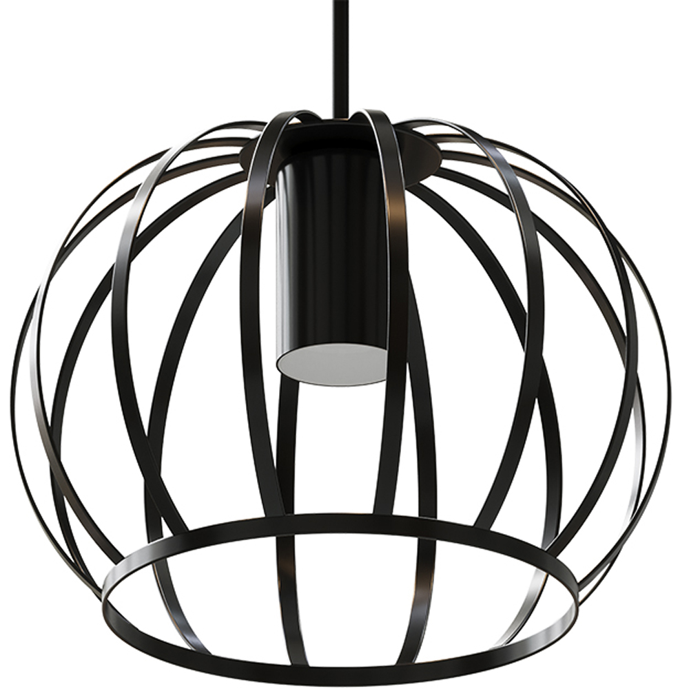 Living and Home Large Black Iron Lantern E27 Pendant Light Image 6