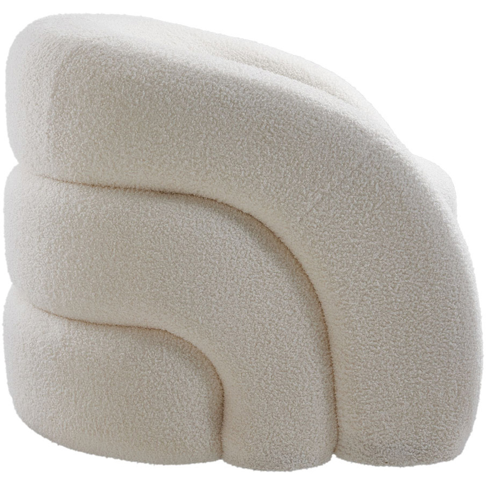 Living and Home White Velvet Artistic Wraparound Armchair Image 4