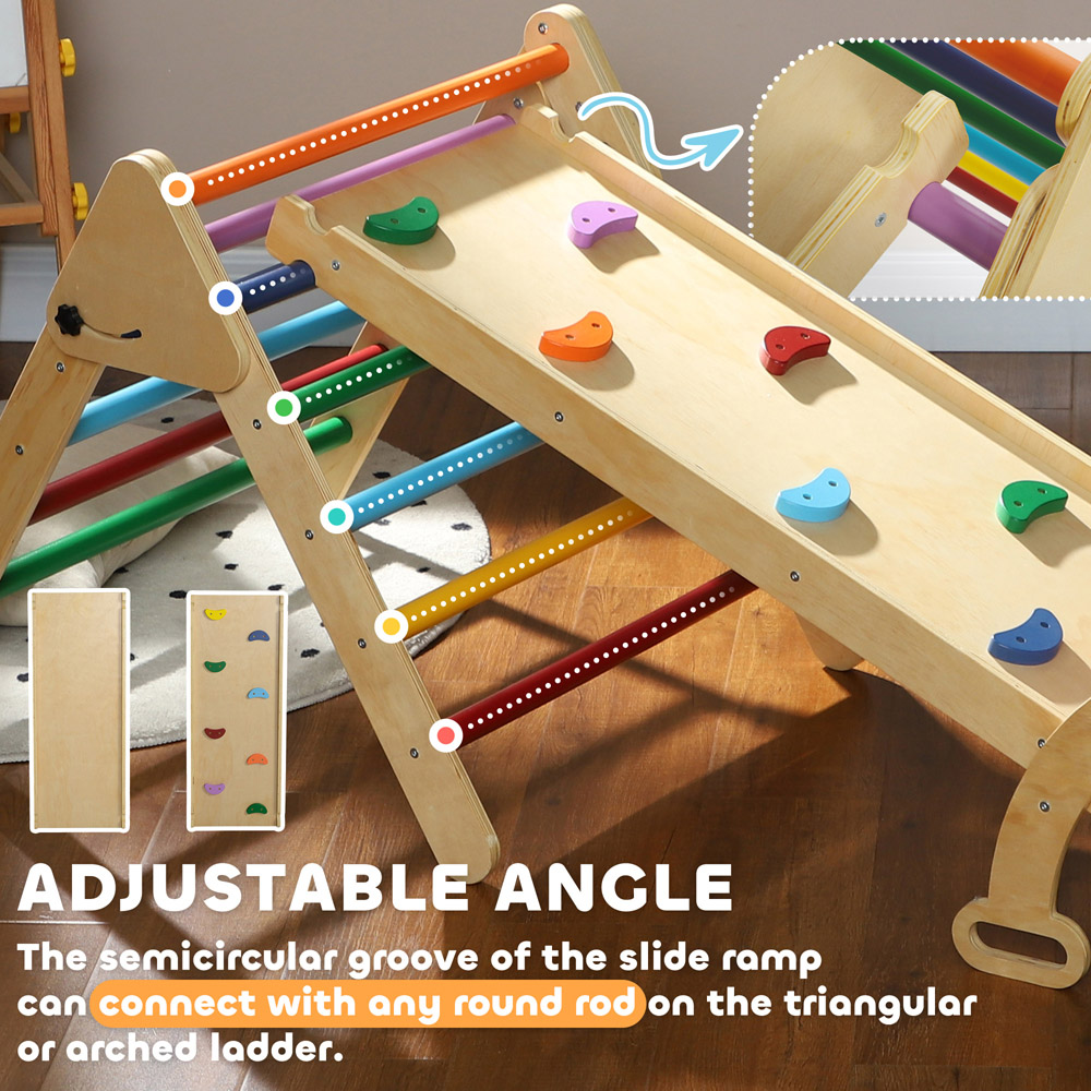 AIYAPLAY Arch 5 in 1 Toddler Climbing Frame with Ramp Image 7