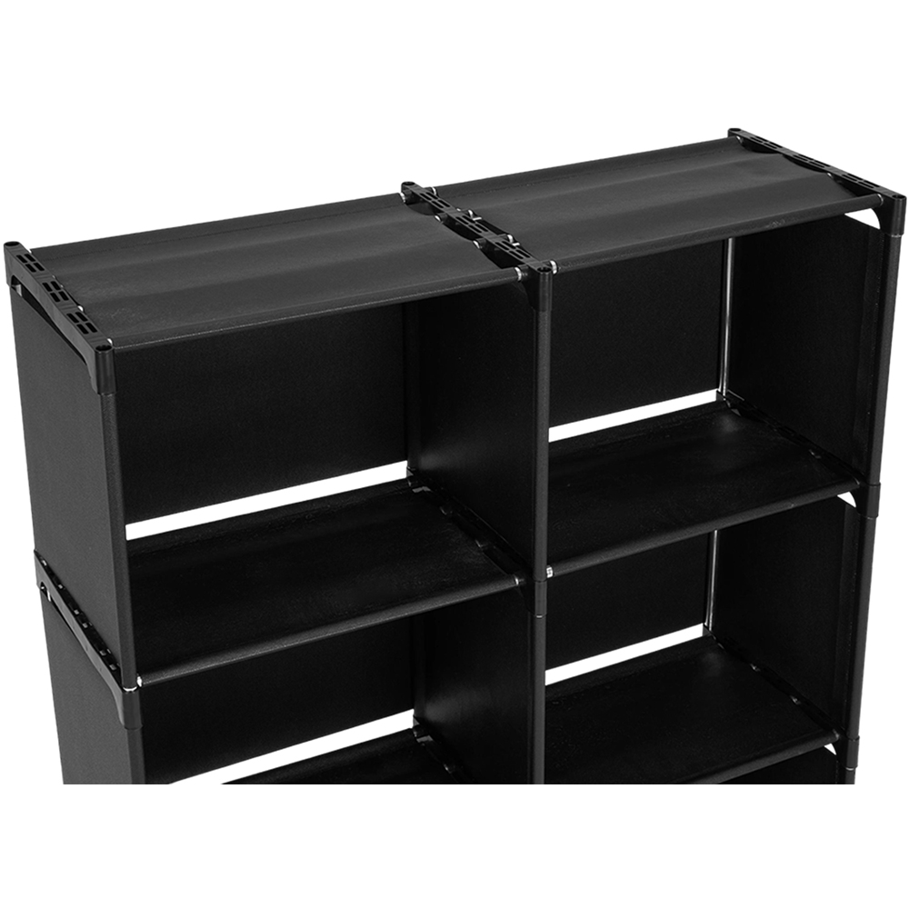 Living and Home 3-Tier Black Double Row Storage Shelf with Metal Frame Image 4