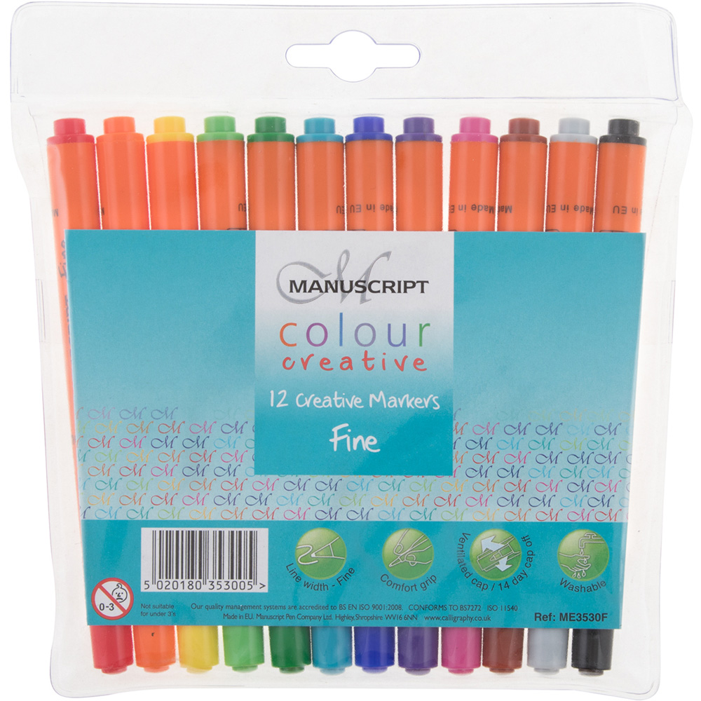 Manuscript Colour Creative Markers Fine 12 Pack Image