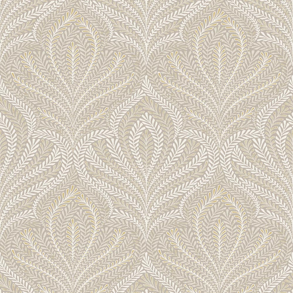 Grandeco Margot Ornamental Filigree Metallic Damask Neutral Wallpaper Image 1