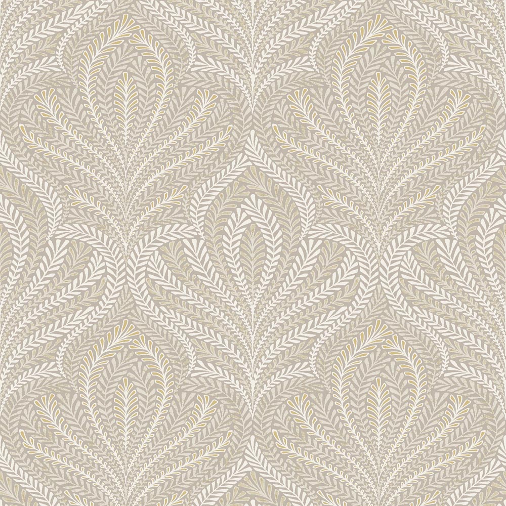 Grandeco Margot Ornamental Filigree Metallic Damask Neutral Wallpaper Image 1