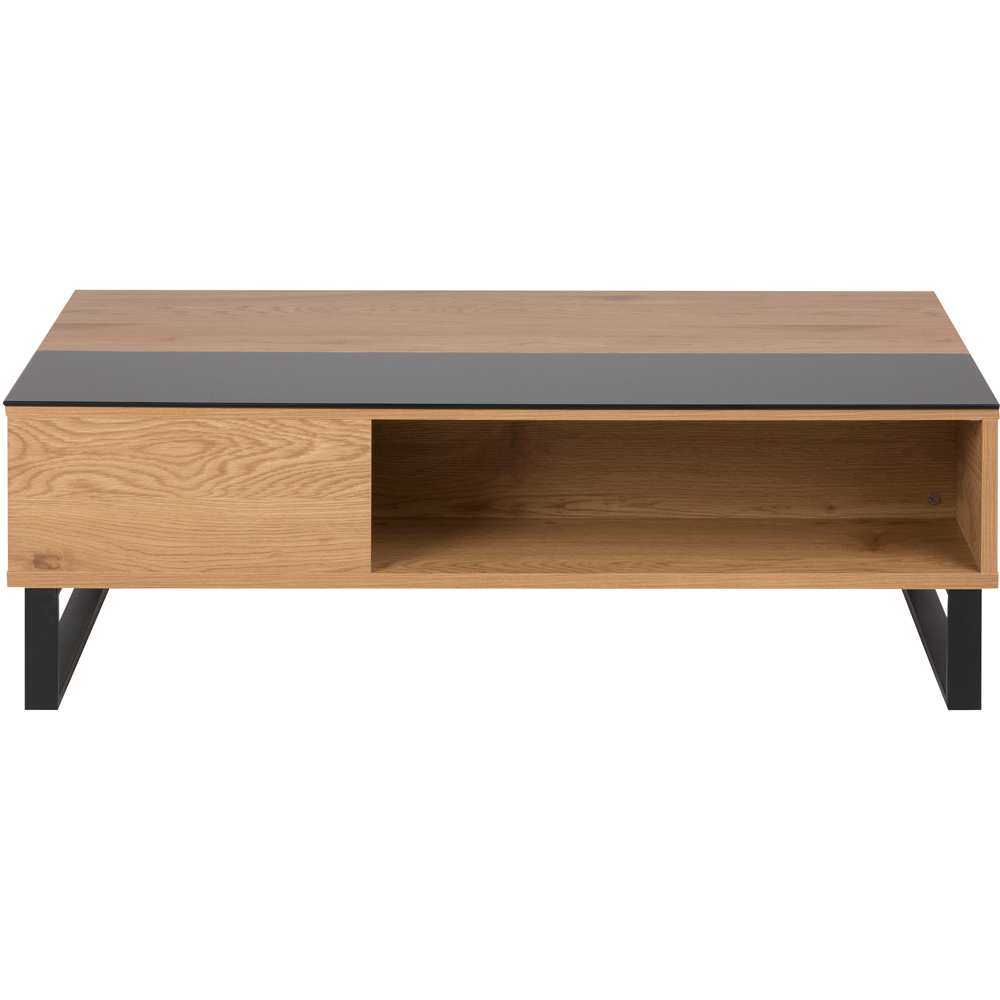 Florence Azalea Single Shelf Black and Oak Lift Up Coffee Table Image 2