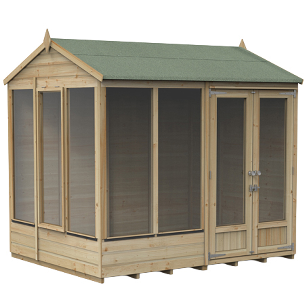 Forest Garden Beckwood 8 x 6ft Single Opening Reverse Apex Summerhouse Image 1