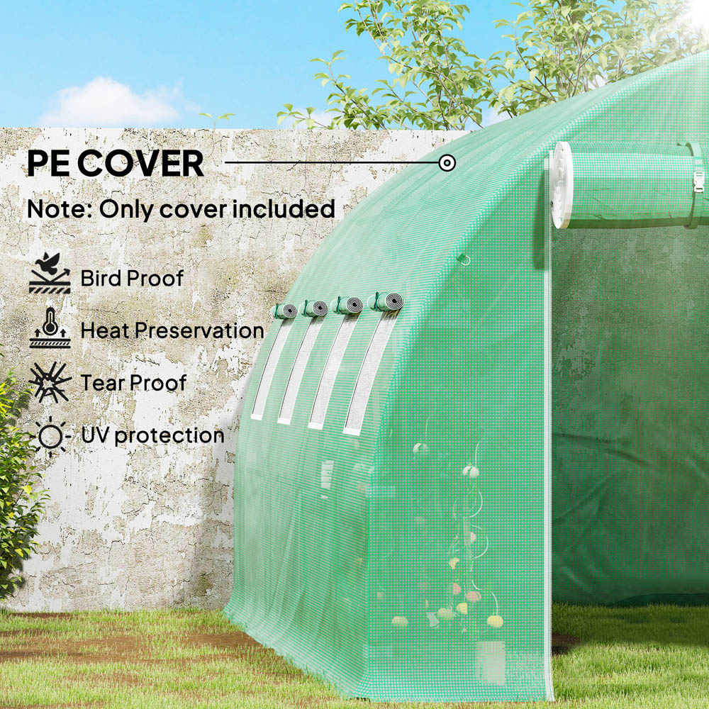 Outsunny 6.5 x 13 x 10ft Green Replacement Greenhouse Cover Image 7