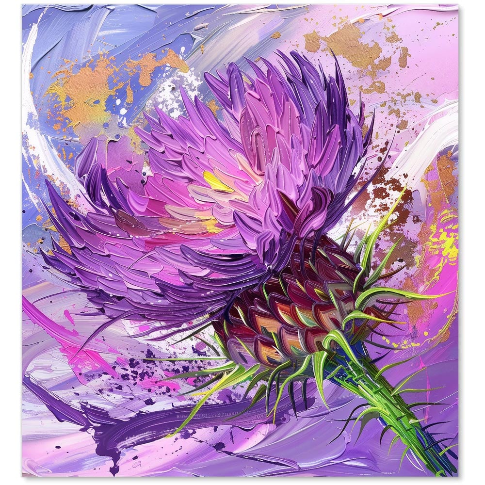 Warren Reed Designer Abstract Thistle Explosion Glass Kitchen Splashback 65 x 60cm Image 2
