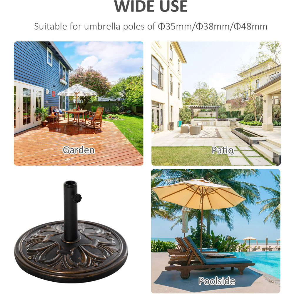 Outsunny Bronze Tone Round Parasol Base 13kg Image 6
