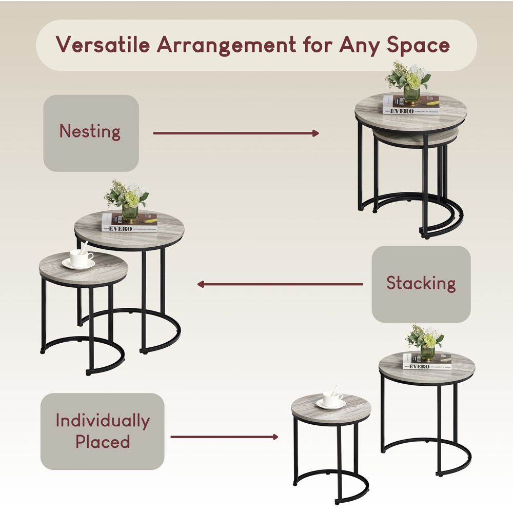 VIDA DESIGNS Brooklyn Grey Nest of Tables Set of 2 Image 6