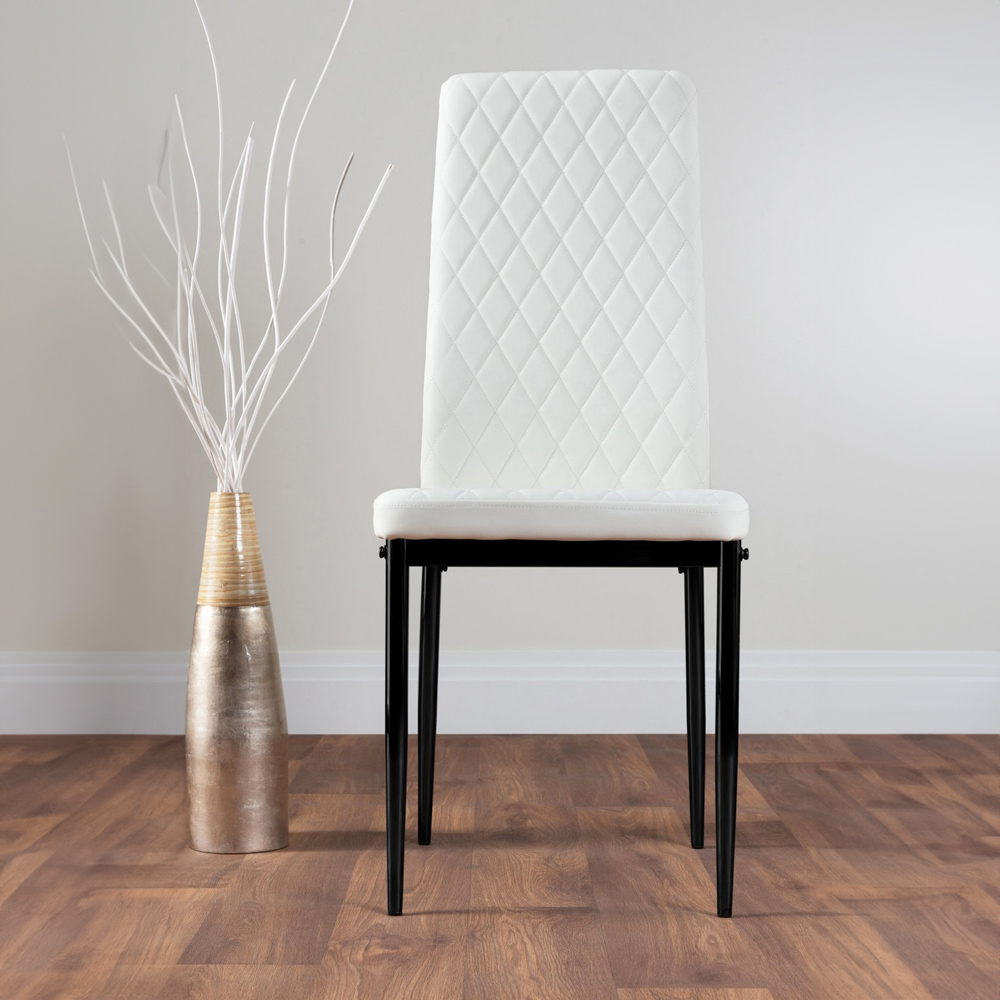 Furniturebox Arona Valera 6 Seater Round Dining Set White Gloss and White Image 3