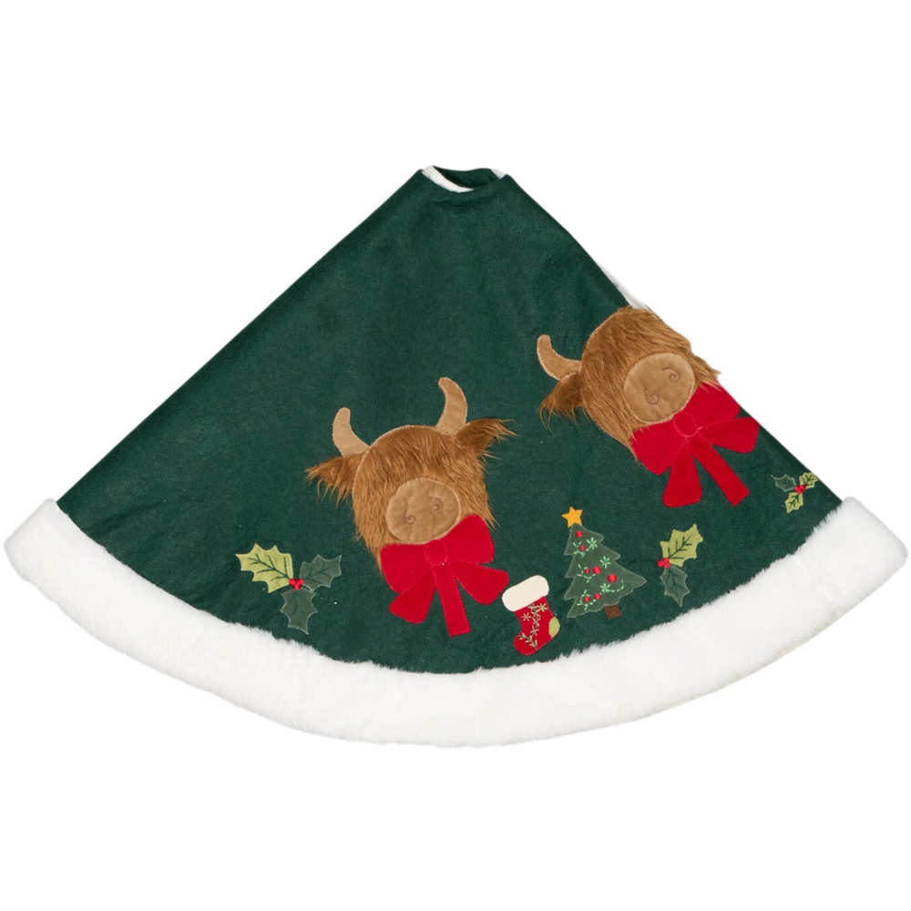 Christmas Highland Cow Tree Skirt Image 5