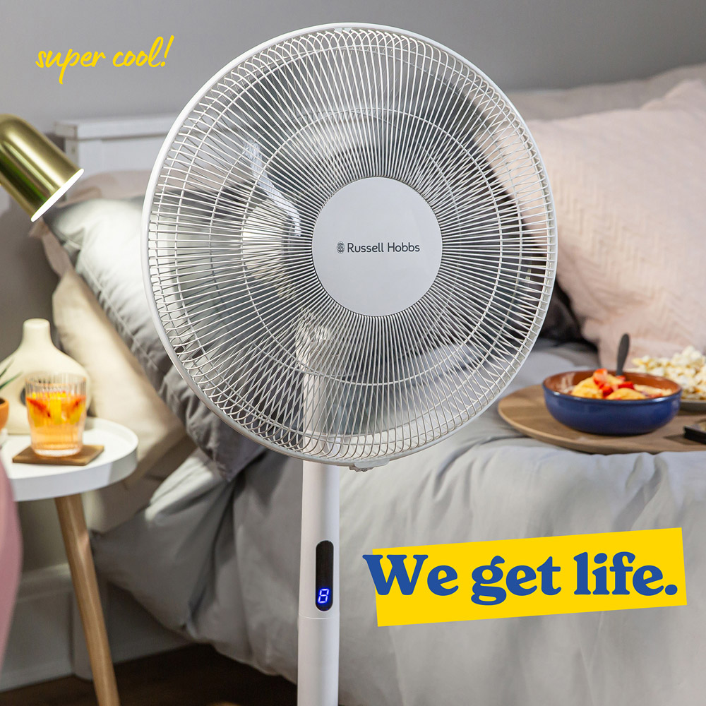 Russell Hobbs 3-in-1 White Adjustable Height Pedestal Fan with Remote Image 8