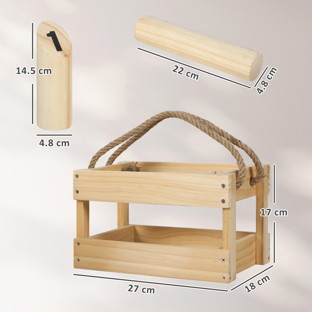 SPORTNOW Molkky Wooden Skittles Throwing Game with Carrying Box Image 9