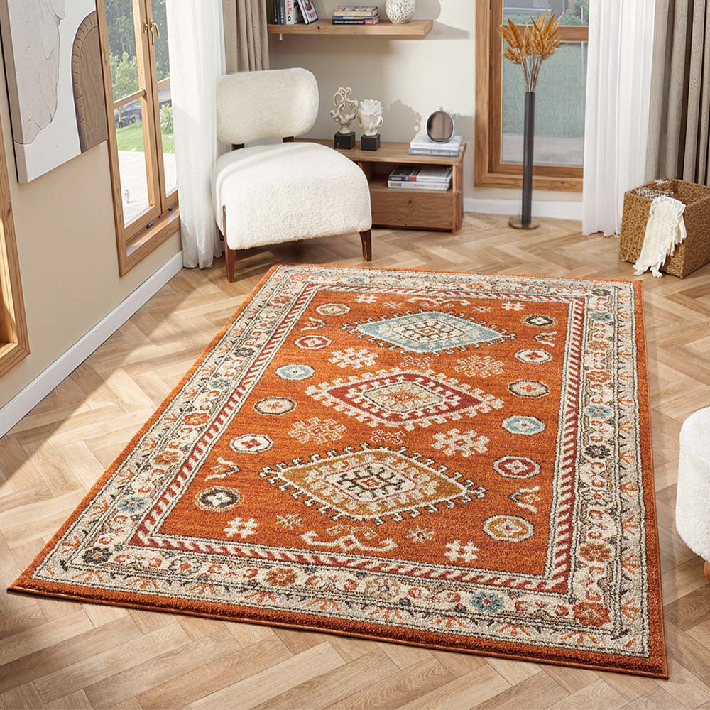 Portland HMC 5567 Terracotta Cashmere Rug 80 x 150cm Image 1