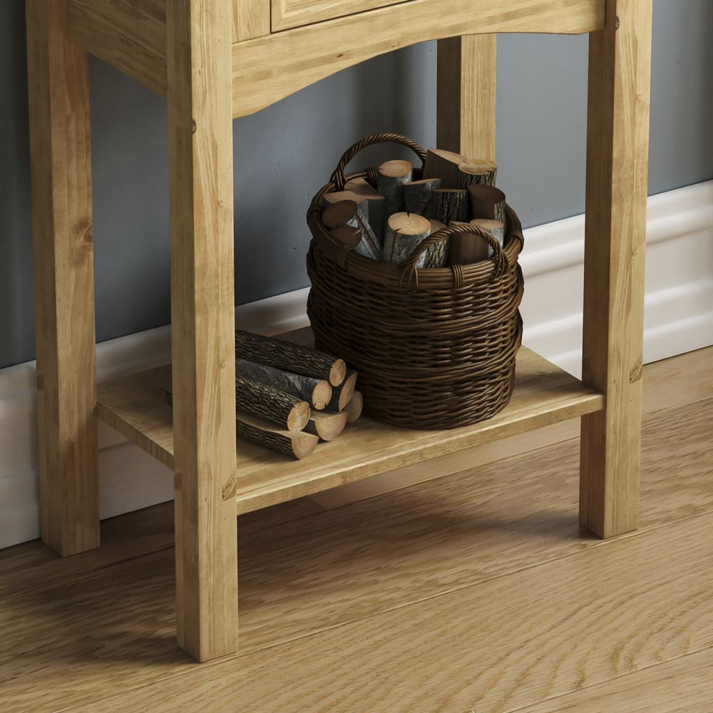 Vida Designs Corona Single Drawer Pine Console Table Image 6