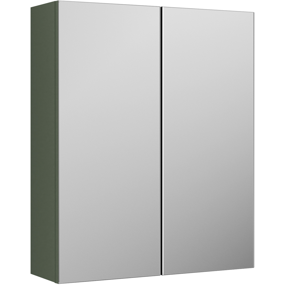 nuie Arno 2 Door Satin Green Wall Hung Mirror Cabinet Image 2