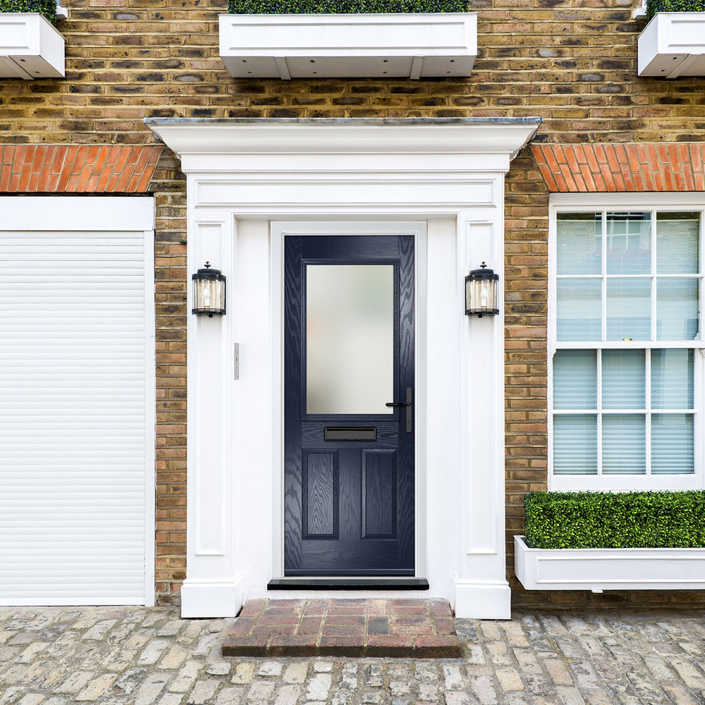 Crystal-Direct Lytham Blue GRP Clear Glass Left Hand Open Front Door 2090 x 920mm Image 2