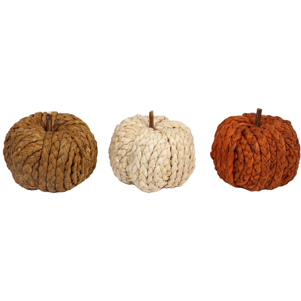 3 Pack Woven Pumpkins - Neutral Image 1