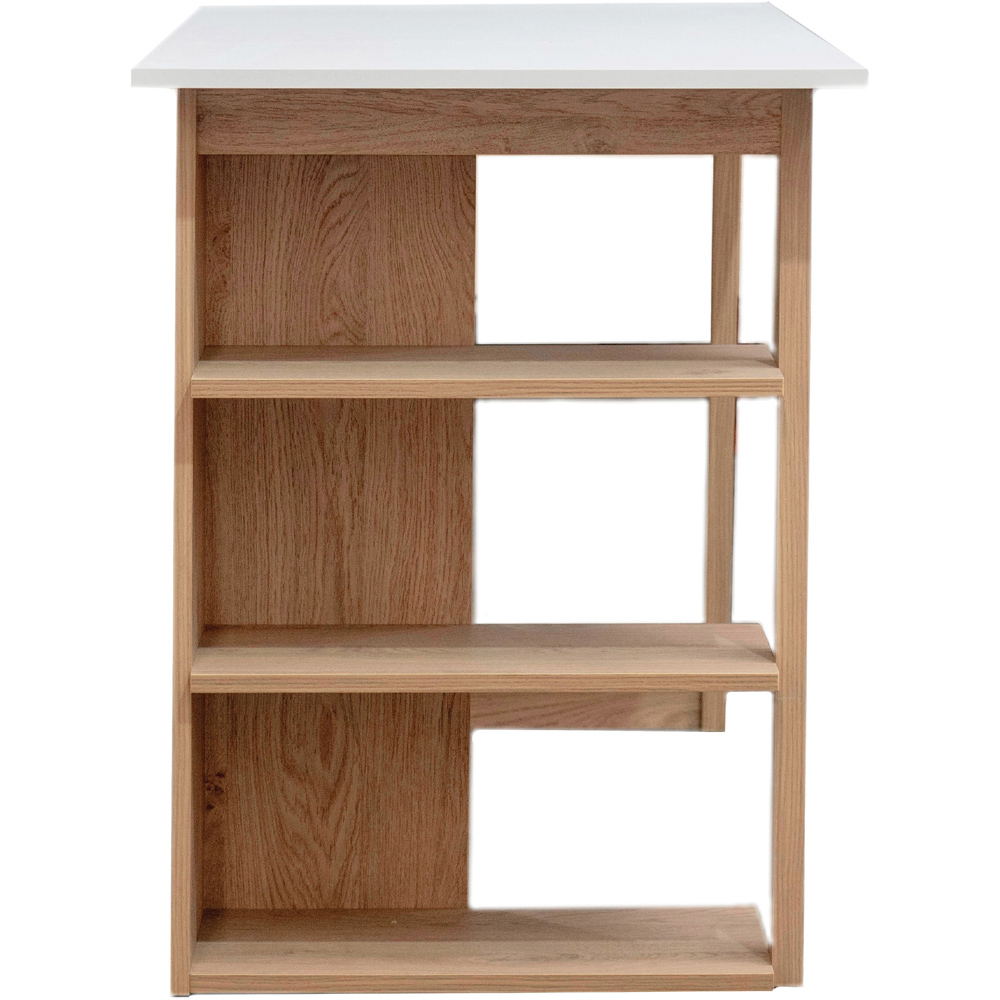 TTAP Monza Oak Effect and White Top 3 Shelf Office Computer Desk Image 5