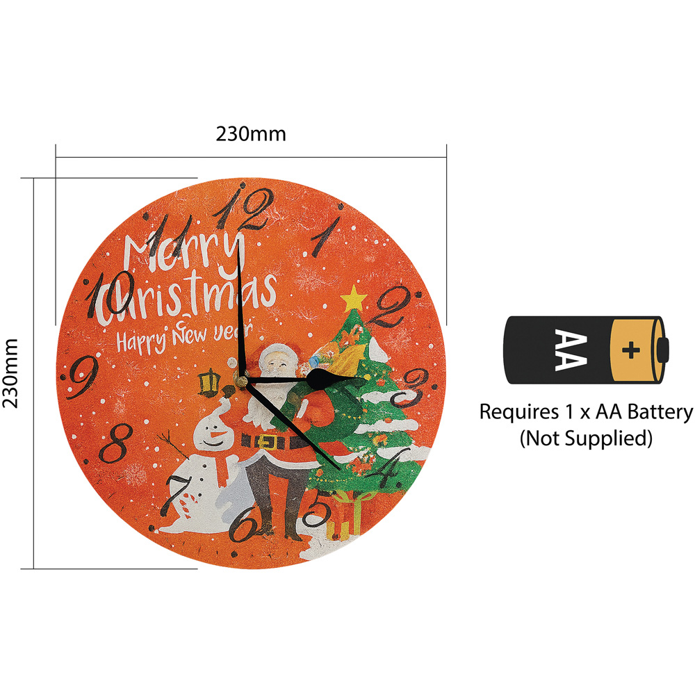Xmas Haus Festive Santa and Snowman Christmas Clock Image 6