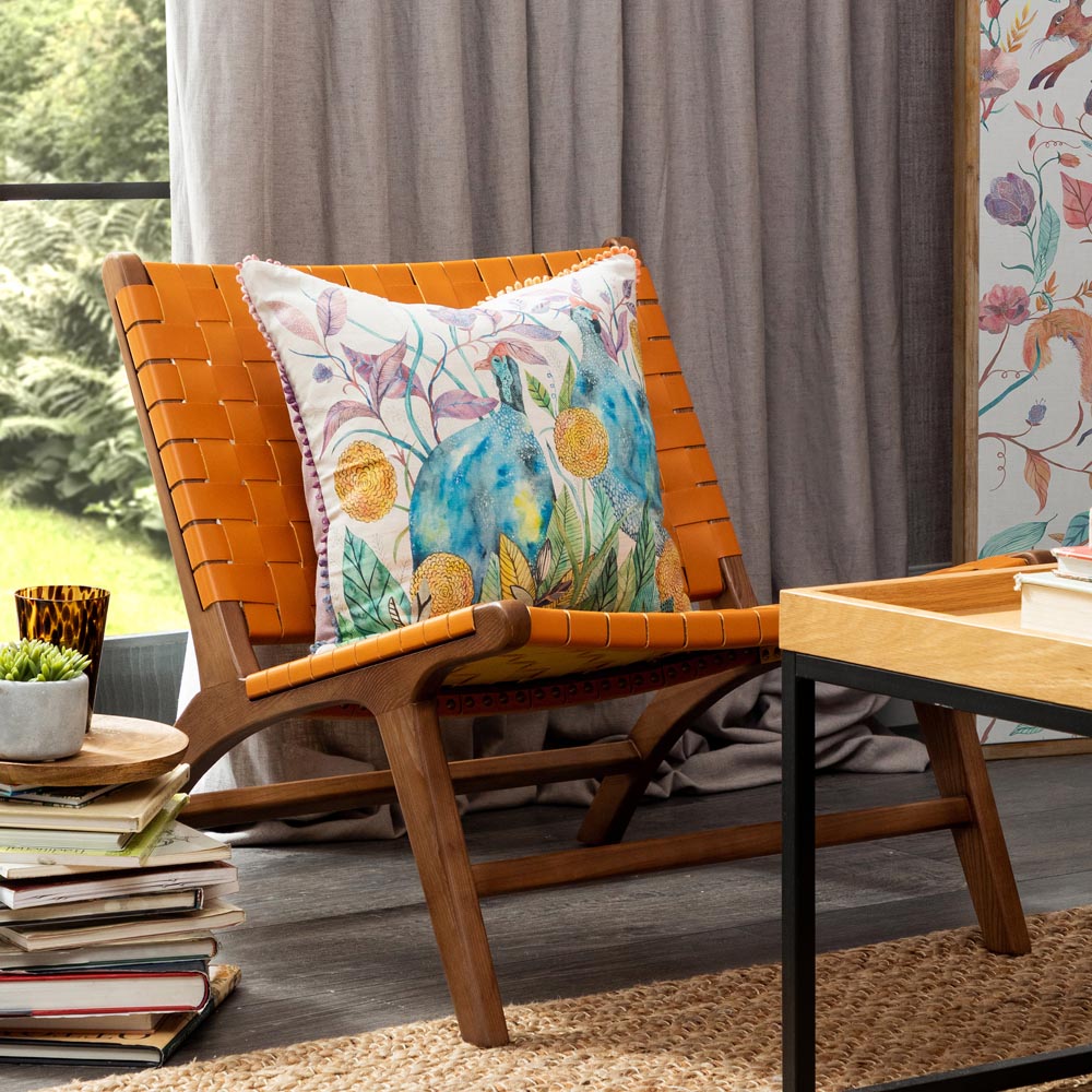 Voyage Maison Tilda and Faye Linen Printed Feather Rich Cushion 50 x 50cm Image 2
