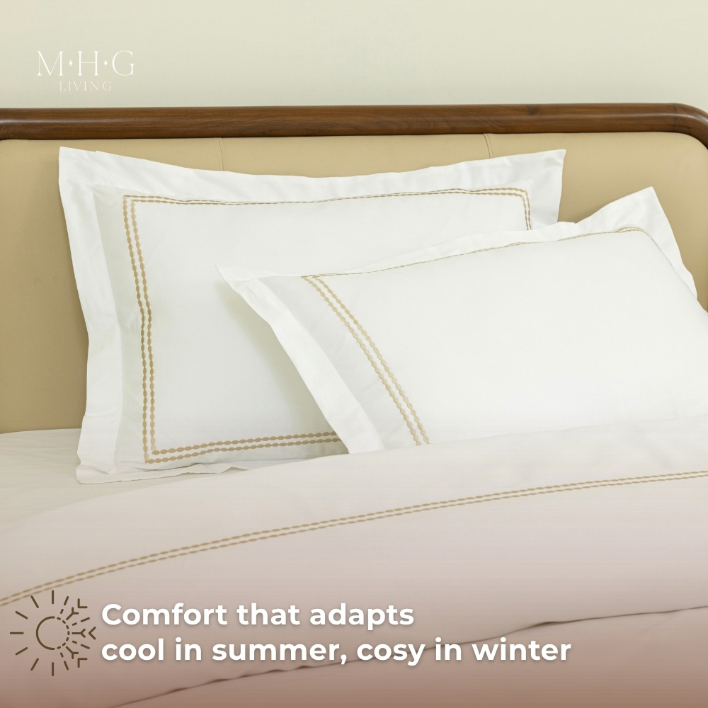 MHG Living Double Kensington Gold 200 Thread Count Duvet Cover Set Image 8