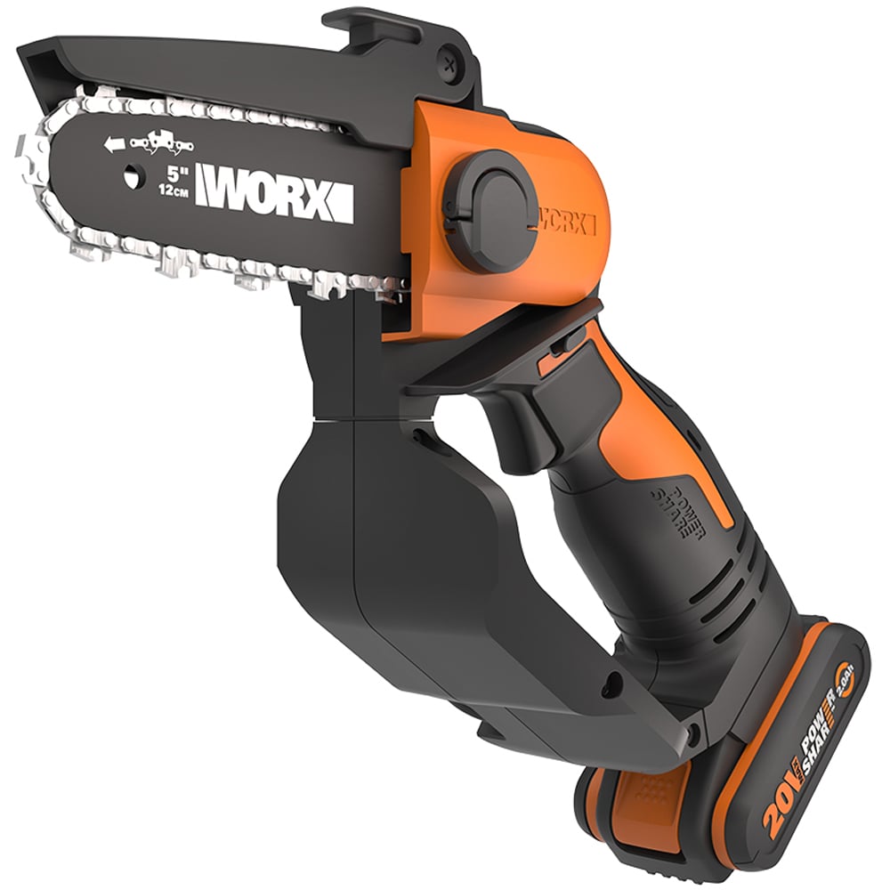 Worx WG324E 20V Cordless Compact 12cm Chainsaw with Battery and Charger Image 1
