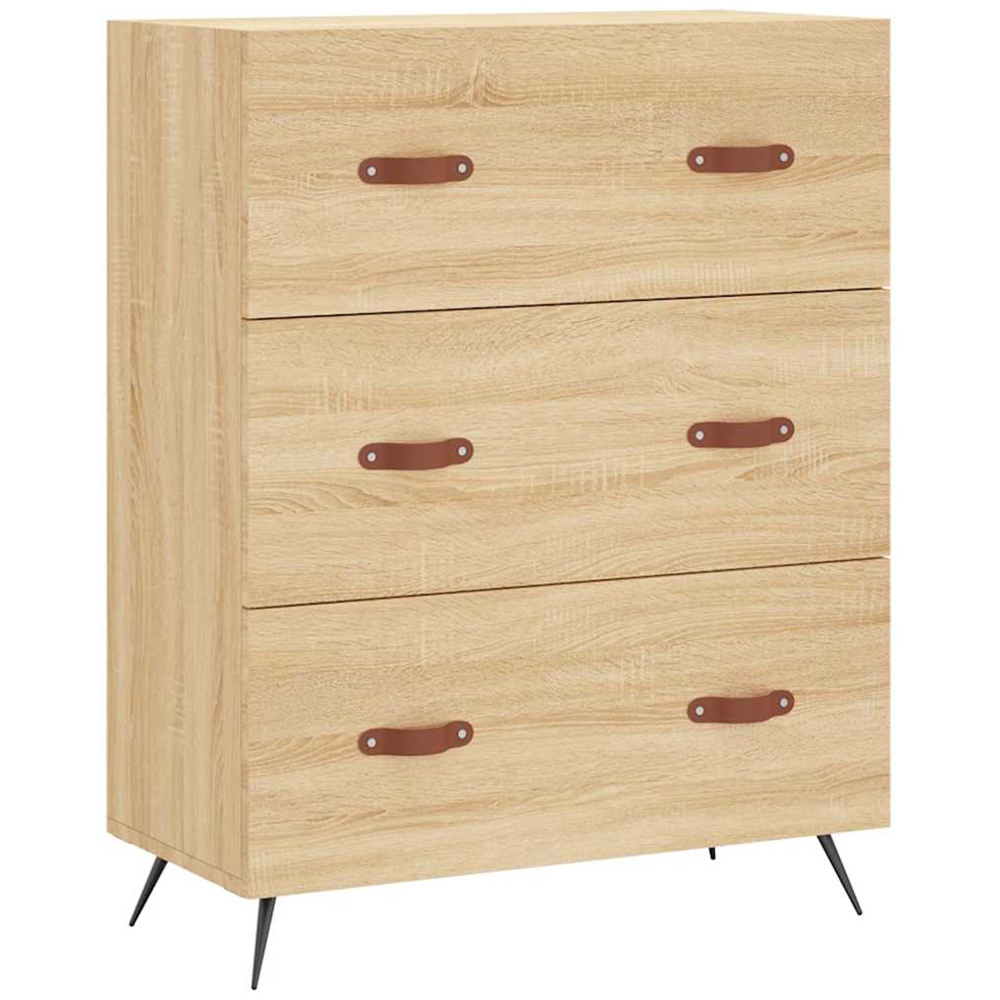 vidaXL 2 Door 3 Drawer Sonoma Oak Highboard with Metal Legs Image 7