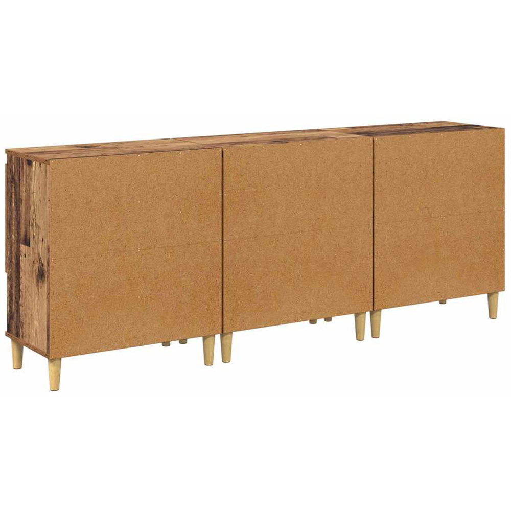 vidaXL 2 Door 2 Open Shelf Old Wood Sideboard with Wooden Legs Set of 3 Image 7